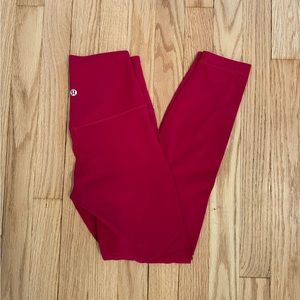 Lululemon High Rise Align 25” Pomegranate Size 4 Small